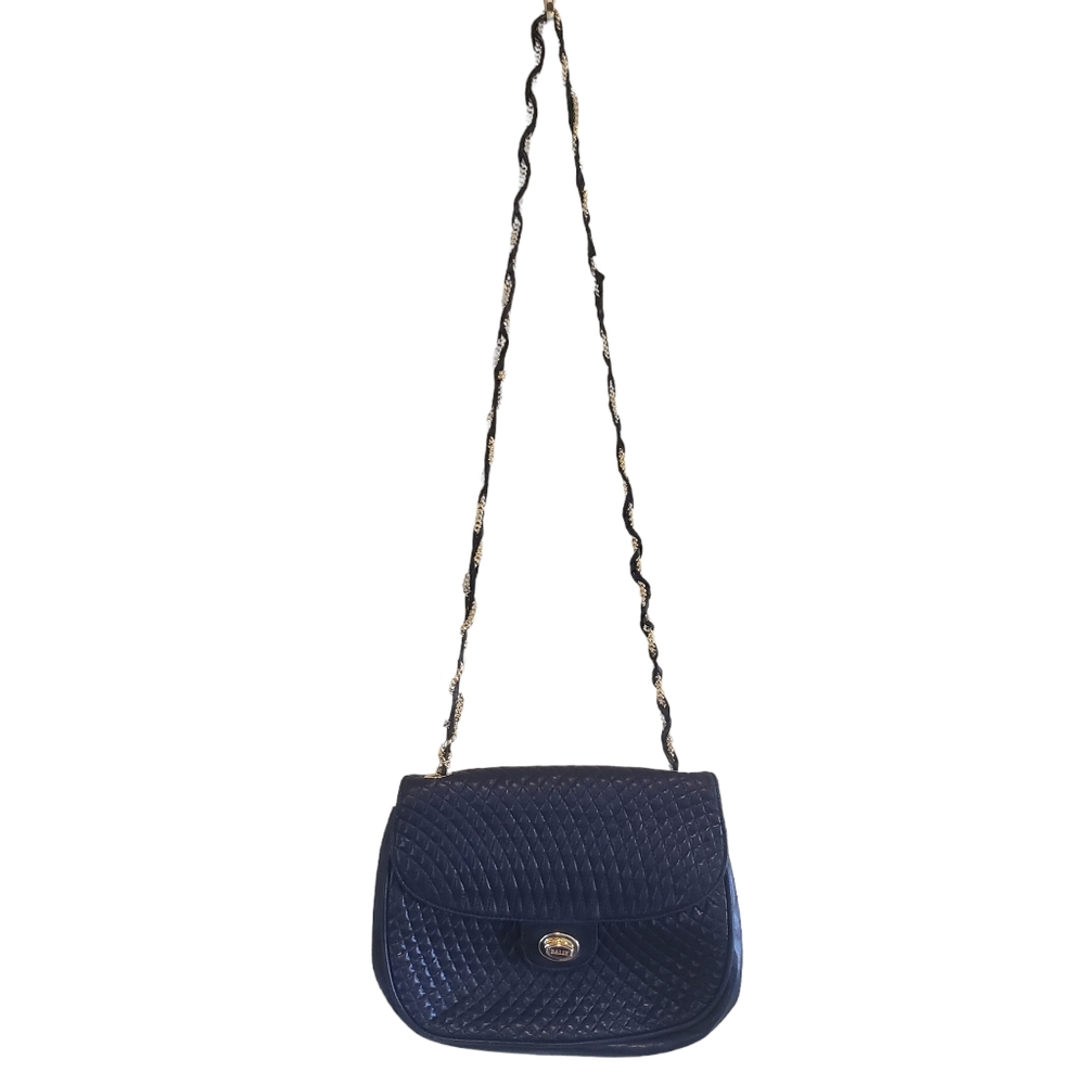 Vintage Bally Quilted Leather Purse with Braided Chain Strap